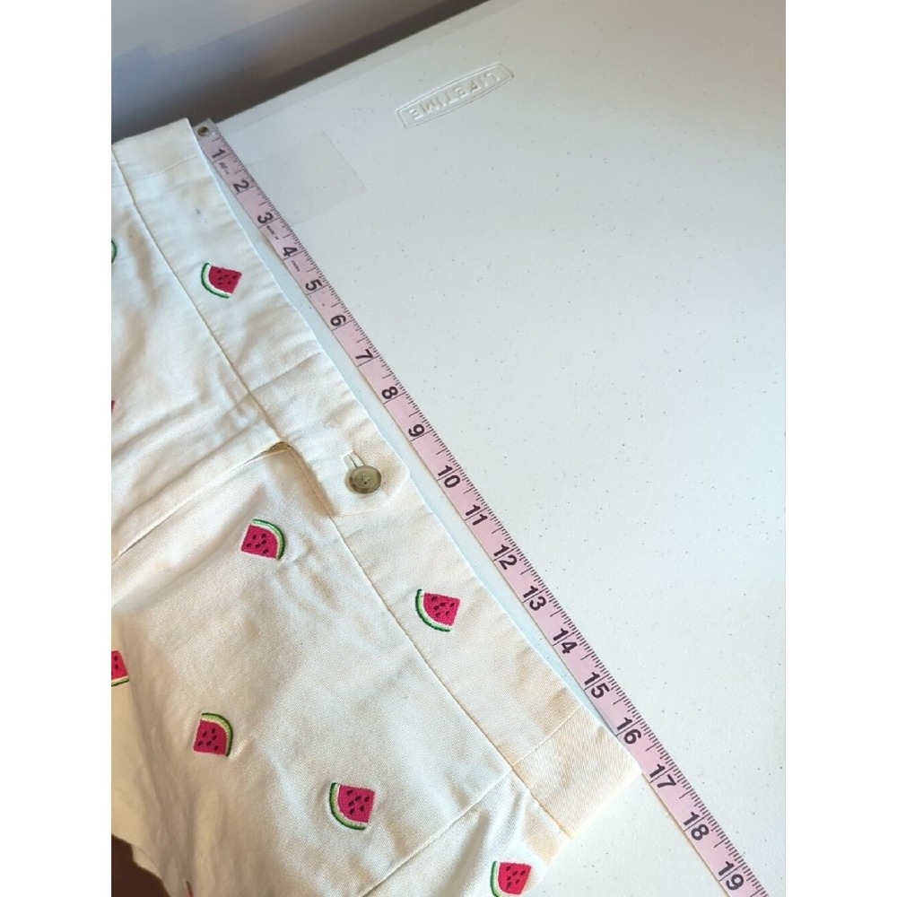 J. Crew Watermelon Shorts White Summer size 6 100% Cotton - Picture 4 of 6